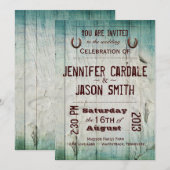Typografie van het landschap Barn Wood Wedding Inv Kaart (Voorkant / Achterkant)