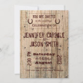Typografie van het landschap Barn Wood Wedding Inv Kaart (Voorkant)