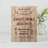 Typografie van het landschap Barn Wood Wedding Inv Kaart (Staand voorkant)