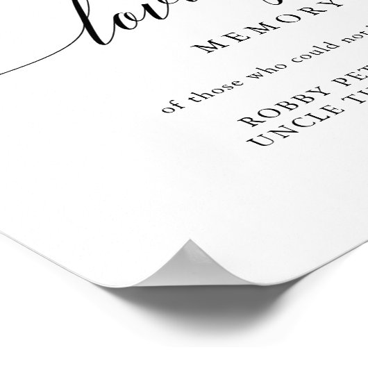 Typografie van het liefdevol gedenkteken voor brui poster (Hoek)