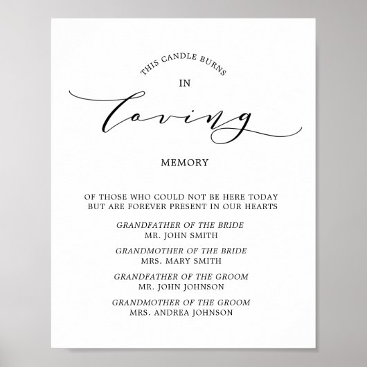 Typografie van het liefdevol gedenkteken voor brui poster (Voorkant)