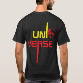 Typografie van het universum met Alien Face Design T-shirt (Achterkant)
