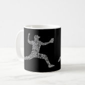 Typografie van honkbalpitcher Word Art Koffiemok (Voorkant links)