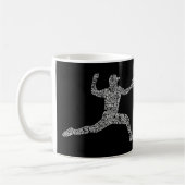 Typografie van honkbalpitcher Word Art Koffiemok (Links)