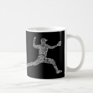 Typografie van honkbalpitcher Word Art Koffiemok