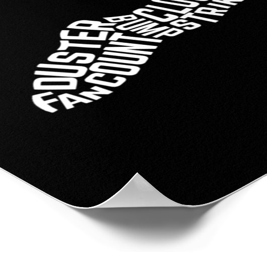 Typografie van honkbalpitcher Word Art Poster (Hoek)