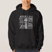 Typografie van Jesus Christ Cross Hoodie (Voorkant)