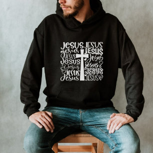 Typografie van Jesus Christ Cross Hoodie