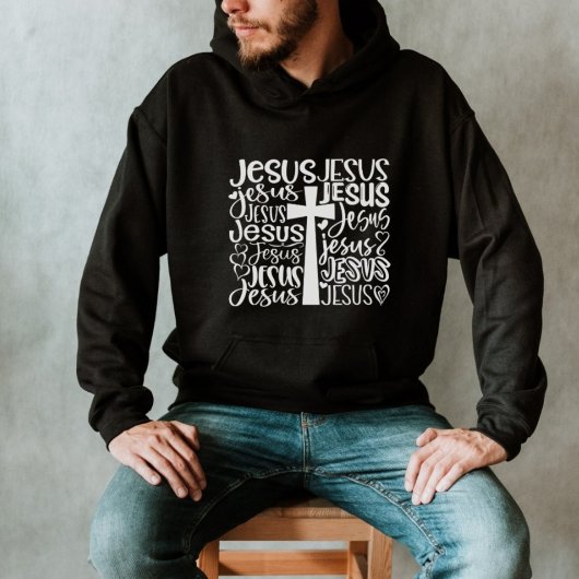 Typografie van Jesus Christ Cross Hoodie