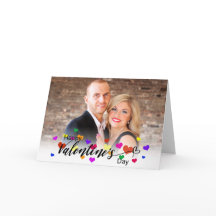 Typografie van kleurrijke Valentijnsdag Foto Harte