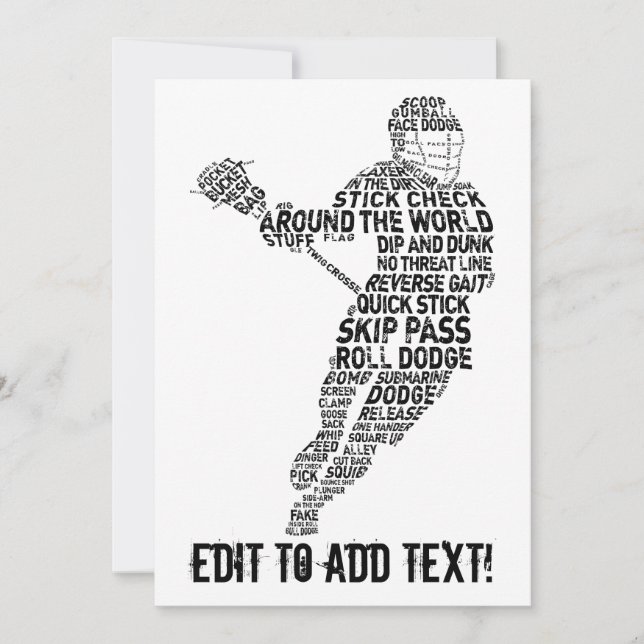 Typografie van Lacrosse Player (Voorkant)