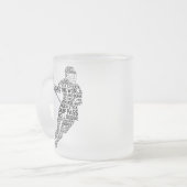 Typografie van Lacrosse Player Matglas Koffiemok (Voorkant links)