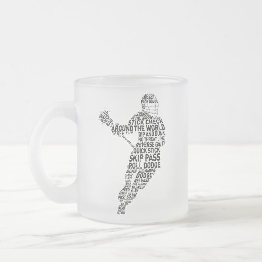 Typografie van Lacrosse Player Matglas Koffiemok (Links)
