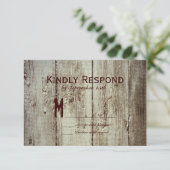 Typografie van landhout RSVP-kaarten RSVP Kaartje (Staand voorkant)