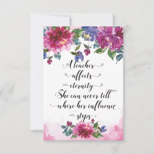 Typografie van leraar Terug naar school Bedankkaart (Voorkant)