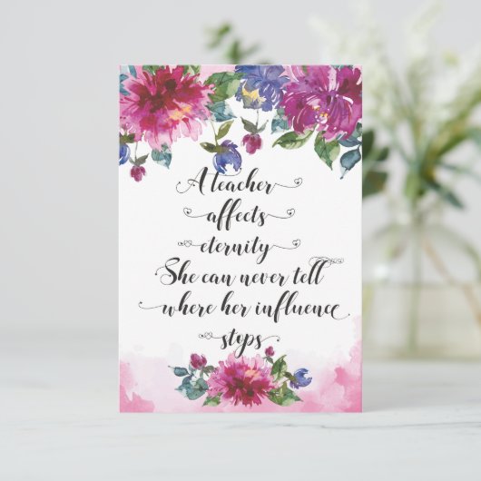 Typografie van leraar Terug naar school Bedankkaart (Staand voorkant)