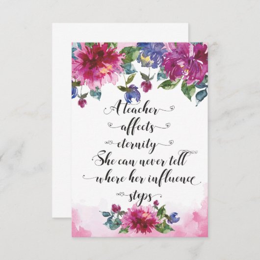 Typografie van leraar Terug naar school Bedankkaart (Voorkant / Achterkant)