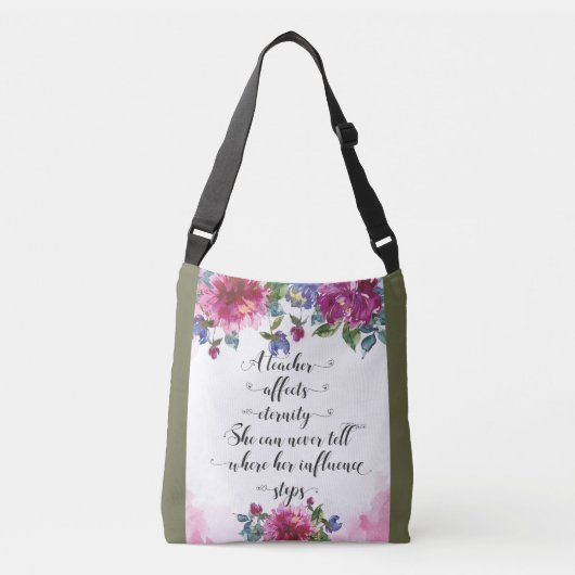 Typografie van leraar Terug naar school Crossbody Tas (Voorkant)