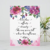 Typografie van leraar Terug naar school Kaart (Staand voorkant)