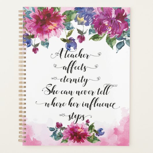 Typografie van leraar Terug naar school Planner (Voorkant)