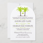 Typografie van Lime Green Beach Palm Destination Kaart (Voorkant)