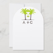 Typografie van Lime Green Beach Palm Destination Kaart (Achterkant)