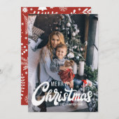 Typografie van Merry Kerstrepografie Feestdagenkaart (Voorkant / Achterkant)