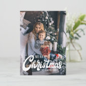 Typografie van Merry Kerstrepografie Feestdagenkaart (Staand voorkant)