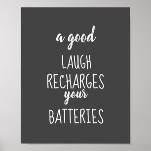 typografie van muurkunst : goed lachen poster