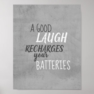 typografie van muurkunst : goed lachen poster