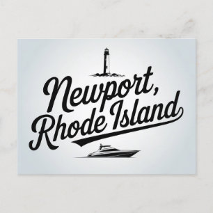 Typografie van Newport, Rhode Island Briefkaart