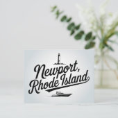 Typografie van Newport, Rhode Island Feestdagenkaart (Staand voorkant)