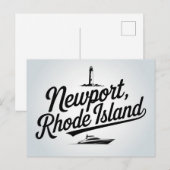 Typografie van Newport, Rhode Island Feestdagenkaart (Voorkant / Achterkant)