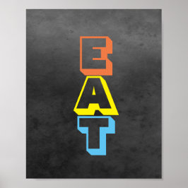 typografie van poster voor keuken kleurrijk modern