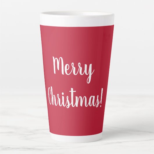 Typografie van Red Merry Kerstscript Latte Mok (Voorkant)