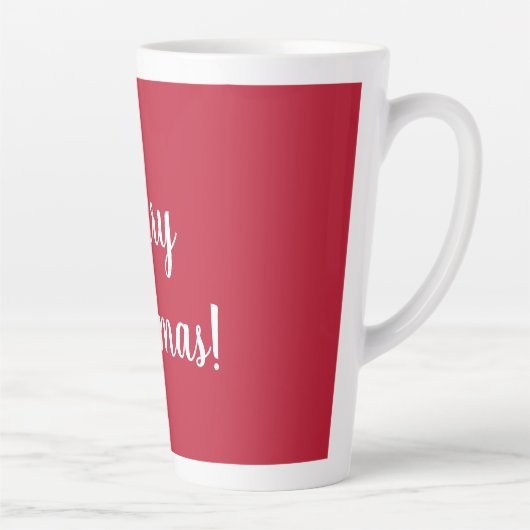 Typografie van Red Merry Kerstscript Latte Mok (Rechts)