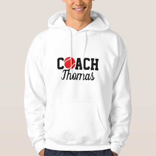 Typografie van Red Tennis Ball Coach Player Hoodie (Voorkant)
