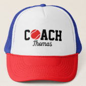 Typografie van Red Tennis Ball Coach Player Trucker Pet (Voorkant)