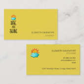 Typografie van ruis en shine op levendig geel visitekaartje (Voorkant / Achterkant)