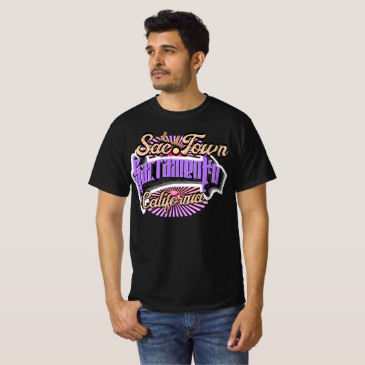 Typografie van Sac Town Sacramento T-shirt (Voorkant volledig)