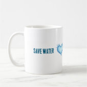 Typografie van Save Water Environmental Conservati Koffiemok (Links)