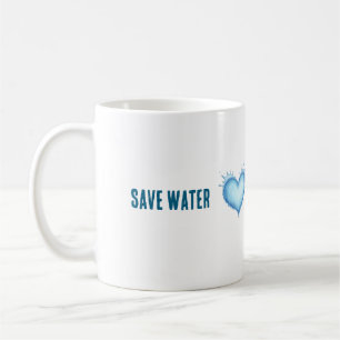 Typografie van Save Water Environmental Conservati Koffiemok