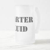 Typografie van Starter Fluid Funny Matglas Bierpul (Voorkant rechts)