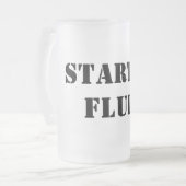 Typografie van Starter Fluid Funny Matglas Bierpul (Voorkant links)