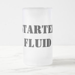Typografie van Starter Fluid Funny Matglas Bierpul