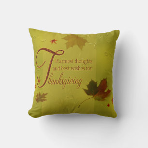 Typografie van Thanksgiving-wensen Bladeren Kussen