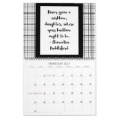 Typografie van zwarte en witte wijnen kalender (Feb 2027)