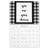 Typografie van zwarte en witte wijnen kalender (Mar 2027)