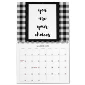 Typografie van zwarte en witte wijnen kalender (Mar 2026)