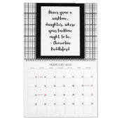 Typografie van zwarte en witte wijnen kalender (Feb 2026)